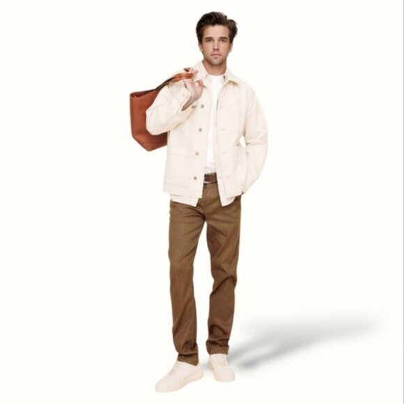 Banana Republic Traveler Slim Fit Twill Cotton Pants In Bronze Brown - Picture 3 of 14